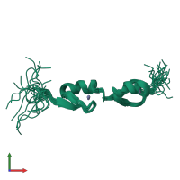 PDB entry 2eod coloured by chain, ensemble of 20 models, front view.