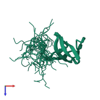 PDB entry 2epd coloured by chain, ensemble of 20 models, top view.