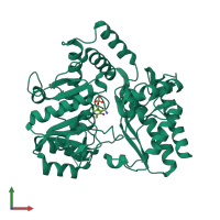 PDB entry 2epj coloured by chain, front view.