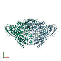 PDB entry 2epn coloured by chain, front view.