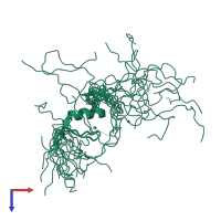 PDB entry 2epp coloured by chain, ensemble of 20 models, top view.