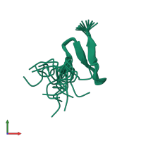 PDB entry 2eqh coloured by chain, ensemble of 20 models, front view.