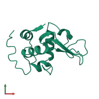 PDB entry 2eql coloured by chain, front view.