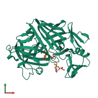 PDB entry 2er0 coloured by chain, front view.