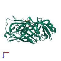 PDB entry 2er0 coloured by chain, top view.