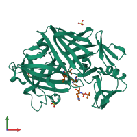 PDB entry 2er7 coloured by chain, front view.