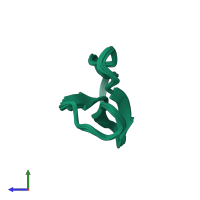 PDB entry 2eri coloured by chain, ensemble of 20 models, side view.