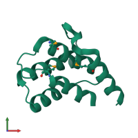 PDB entry 2es9 coloured by chain, front view.