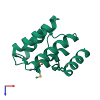 PDB entry 2es9 coloured by chain, top view.
