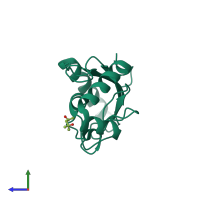 PDB entry 2esp coloured by chain, side view.