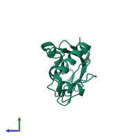 PDB entry 2esq coloured by chain, side view.