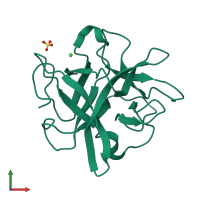 PDB entry 2esu coloured by chain, front view.