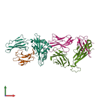 PDB entry 2esv coloured by chain, front view.