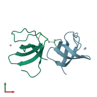 PDB entry 2esw coloured by chain, front view.