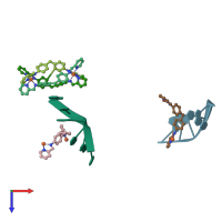 PDB entry 2et0 coloured by chain, top view.
