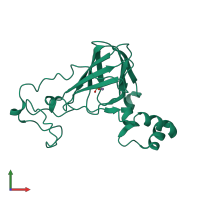 PDB entry 2et1 coloured by chain, front view.