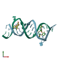PDB entry 2et4 coloured by chain, front view.
