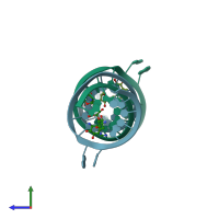 PDB entry 2et4 coloured by chain, side view.