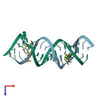 PDB entry 2et4 coloured by chain, top view.