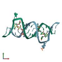 PDB entry 2et5 coloured by chain, front view.