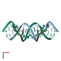 PDB entry 2et5 coloured by chain, top view.