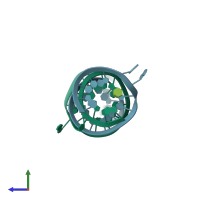 PDB entry 2et8 coloured by chain, side view.