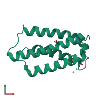 PDB entry 2ets coloured by chain, front view.