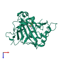 Monomeric assembly 1 of PDB entry 2eu2 coloured by chemically distinct molecules, top view.