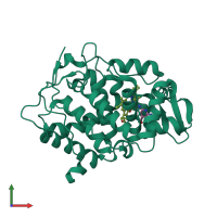 PDB entry 2eut coloured by chain, front view.
