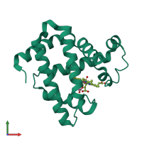 PDB entry 2evk coloured by chain, front view.