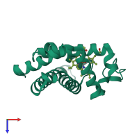 PDB entry 2evk coloured by chain, top view.