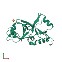 PDB entry 2ew0 coloured by chain, front view.