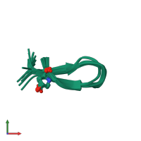 PDB entry 2ew4 coloured by chain, ensemble of 20 models, front view.