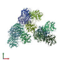 PDB entry 2ewo coloured by chain, front view.