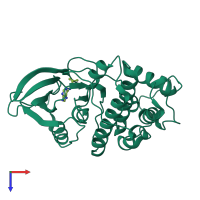 PDB entry 2exm coloured by chain, top view.