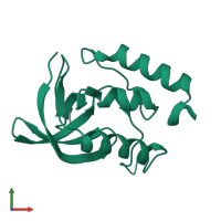 PDB entry 2exz coloured by chain, front view.