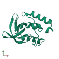 PDB entry 2ey5 coloured by chain, front view.