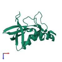 PDB entry 2ey5 coloured by chain, top view.