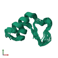 PDB entry 2eya coloured by chain, ensemble of 20 models, front view.