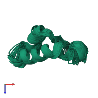 PDB entry 2eya coloured by chain, ensemble of 20 models, top view.