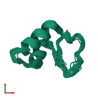 PDB entry 2eyd coloured by chain, ensemble of 20 models, front view.