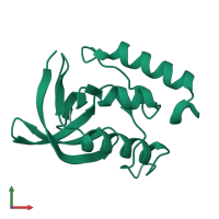 PDB entry 2eyh coloured by chain, front view.