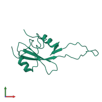 PDB entry 2eyv coloured by chain, front view.