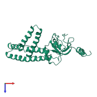 PDB entry 2eza coloured by chain, top view.