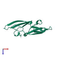 PDB entry 2ezm coloured by chain, top view.