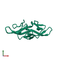 PDB entry 2ezn coloured by chain, ensemble of 40 models, front view.