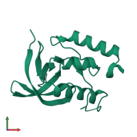 PDB entry 2f0w coloured by chain, front view.