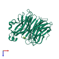 PDB entry 2f0z coloured by chain, top view.