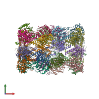 PDB entry 2f16 coloured by chain, front view.