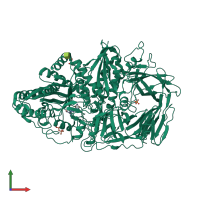 PDB entry 2f18 coloured by chain, front view.